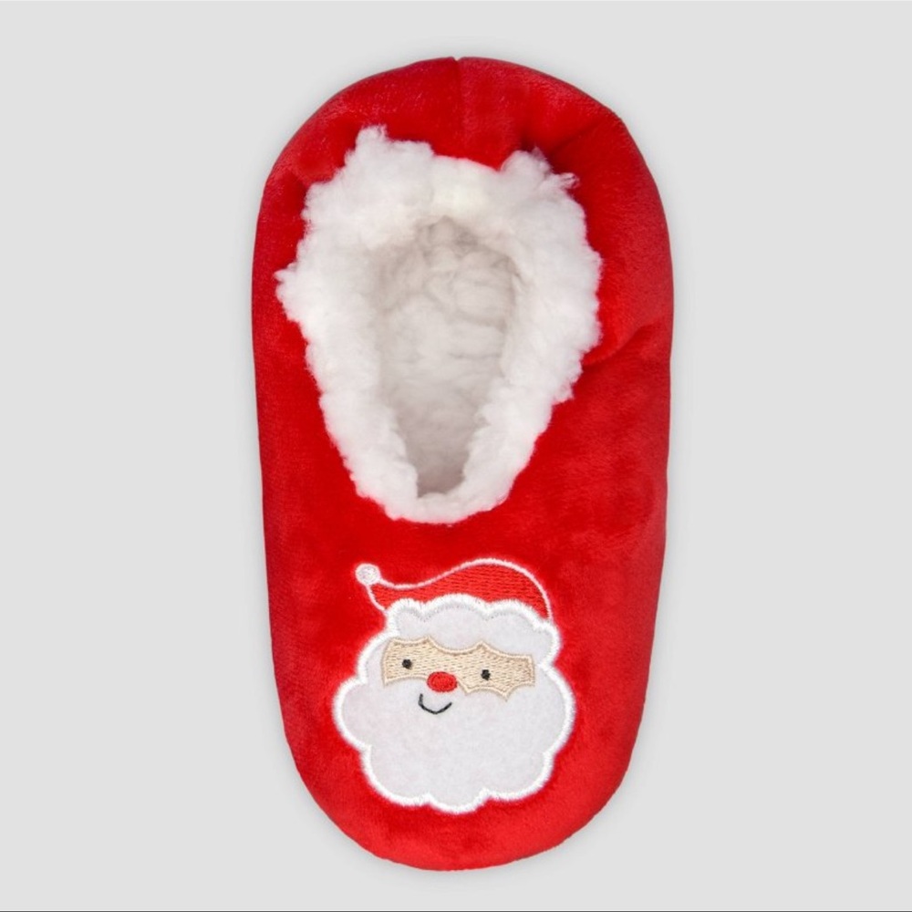 🌲NWT Red and white Santa Slipper, size 2T-3T